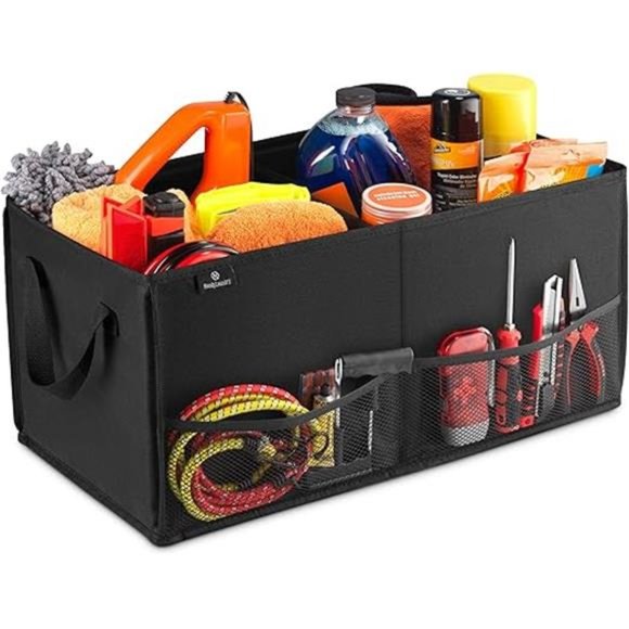 Handy Laundry Fold Away Car Trunk Organizer, Black, 22" x 10" x 11", Non-slip - Picture 7 of 7